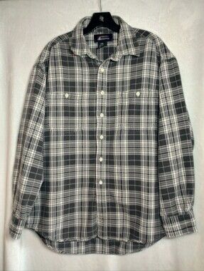 Freeway Exchange Men’s Big & Tall 2XL Blue White Plaid Flannel Button Down Shirt